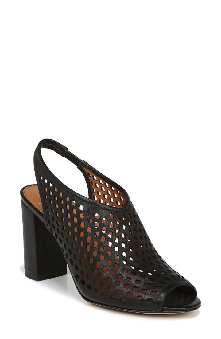 Women's Sarto By Franco Sarto Osbourne Perforated Slingback Sandal .5 M - Black