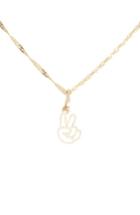 Women's Poppy Finch Peace Sign Charm Short Pendant Necklace