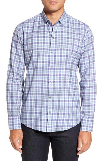 Men's Zachary Prell Lobban Slim Fit Check Sport Shirt, Size - Purple