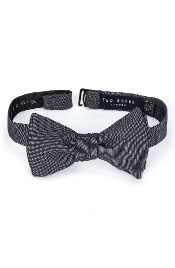 Men's Ted Baker London Solid Cotton Bow Tie, Size - Blue