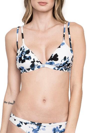 Women's Rvca Liquid Rose Triangle Bikini Top