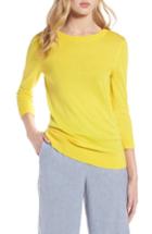 Women's Halogen Cotton Blend Pullover, Size - Yellow