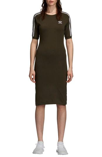 Women's Adidas 3-stripes Dress - Green