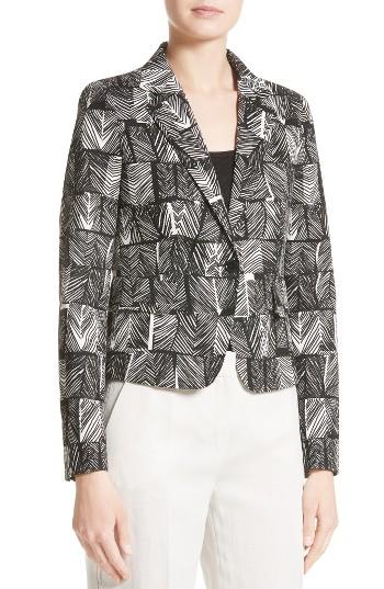Women's Max Mara Faglia Stretch Cotton Jacquard Blazer