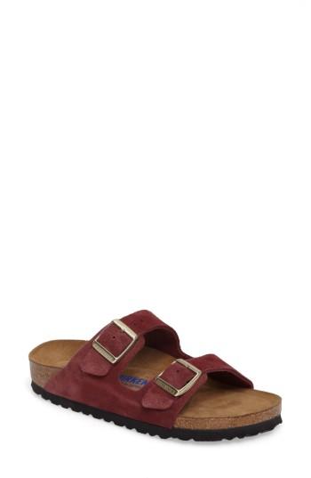 Women's Birkenstock 'arizona' Soft Footbed Suede Sandal -5.5us / 36eu B - Burgundy