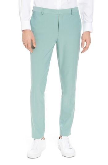 Men's Topman Skinny Fit Suit Trousers X 30 - Green
