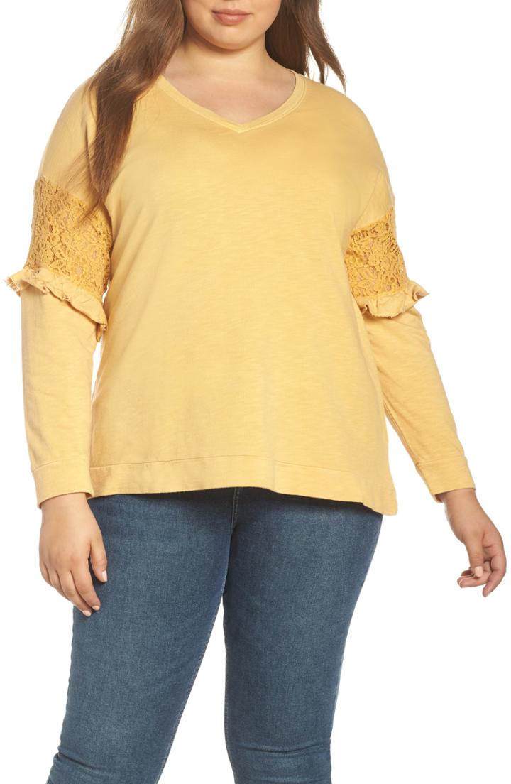 Women's Wit & Wisdom Lace Inset Top