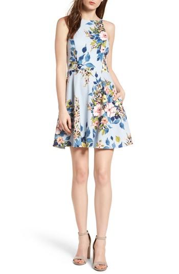 Women's Speechless Floral Skater Dress - Blue