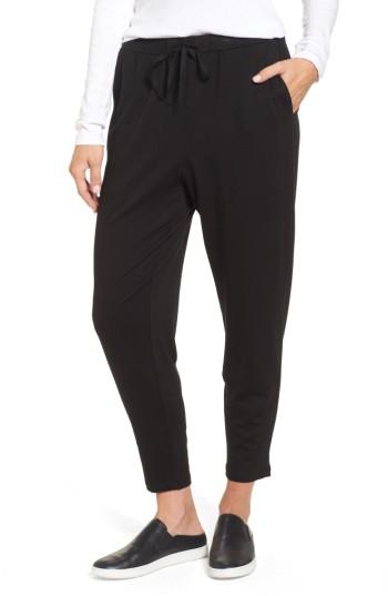 Women's Eileen Fisher Drawstring Waist Knit Pants - Black