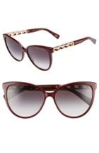 Women's Marc Jacobs 57mm Gradient Cat Eye Sunglasses - Opal/ Burgundy