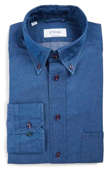 Men's Eton Contemporary Fit Denim Dress Shirt