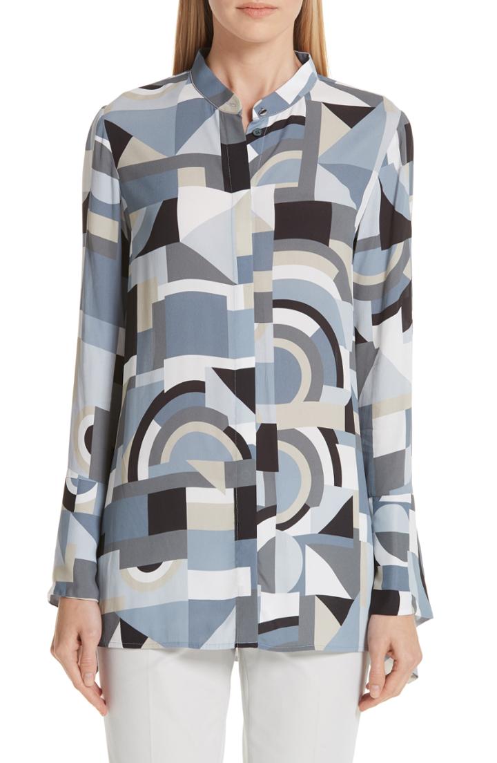 Women's Lafayette 148 New York Donella Blouse - Blue