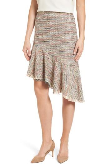 Women's Halogen Tweed Ruffle Skirt - Orange