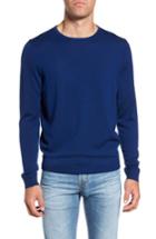 Men's Nordstrom Men's Shop Crewneck Merino Wool Sweater - Blue