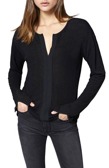 Women's Sanctuary Sienna Woven Trim Top - Black