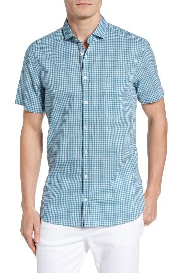 Men's Boss Orange Cattitude Gingham Shirt - Blue/green