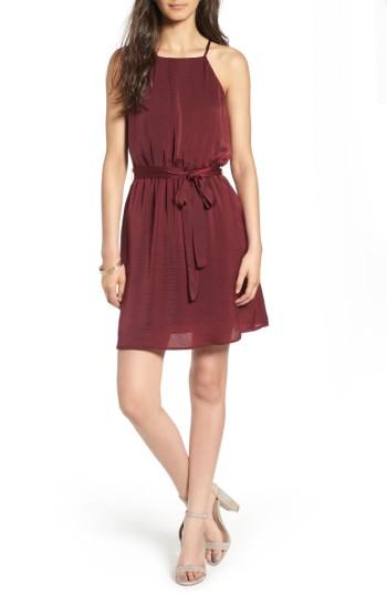 Women's As You Wish Tie Waist Dress - Burgundy