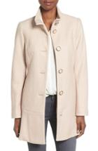 Women's Kensie Single Breasted Ruffle Hem Coat - Pink