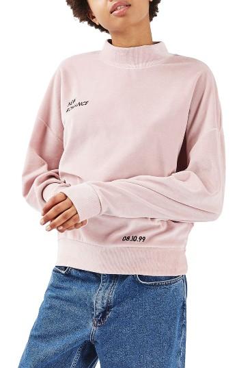 Women's Topshop New Romance Velvet Sweatshirt