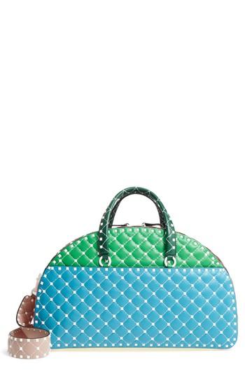 Valentino Garavani Rockstud Leather Bowling Bag - Blue
