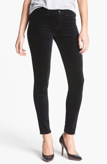 Women's J Brand '815' Mid Rise Velveteen Super Skinny Jeans - Black