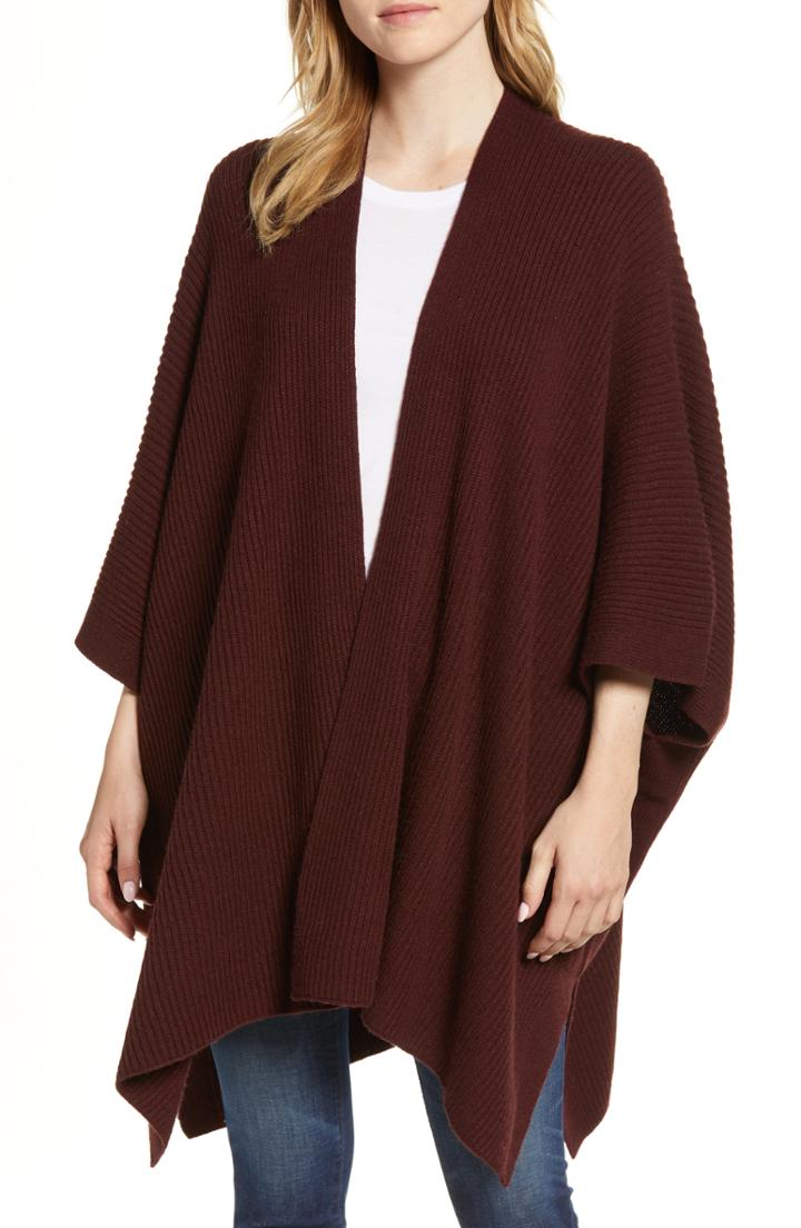 Women's Allsaints Ribbed Ruana Cardigan, Size - Red