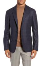 Men's Nordstrom Signature Trim Fit Windowpane Wool Sport Coat S - Blue