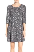 Women's Taylor Dresses Floral Jacquard Fit & Flare Dress - Black