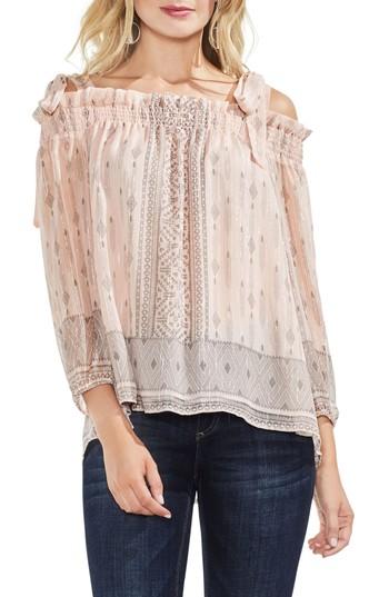 Women's Vince Camuto Delicate Diamond Geo Cold Shoulder Top - Pink