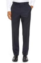 Men's Jb Britches Flat Front Solid Wool Trousers R - Blue
