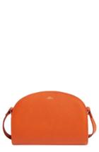 A.p.c. 'sac Demi Lune' Leather Crossbody Bag - Orange