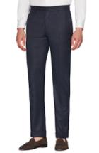 Men's Zanella Curtis Flat Front Solid Wool Trousers - Blue