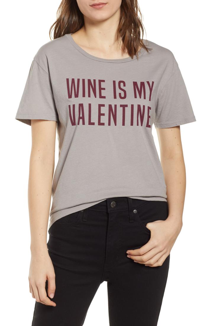 Women's Pst By Project Social T Wine Is My Valentine Tee - Purple