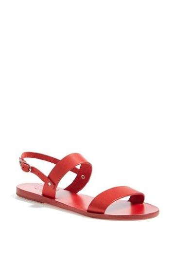 Ancient Greek Sandals 'clio' Leather Sandal All Red