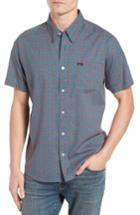 Men's Rvca Simon Paisley Woven Shirt, Size - Blue/green