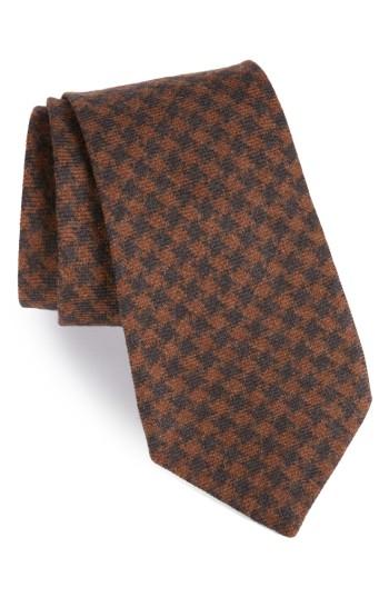 Men's Michael Bastian Houndstooth Wool Tie, Size - Brown