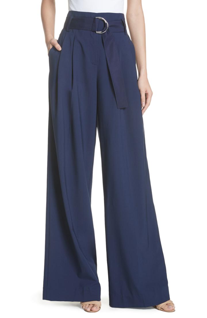 Women's Dvf Belted Wide Leg Pants