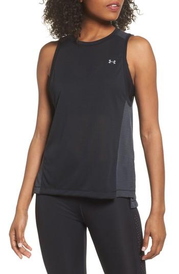 Women's Under Armour Threadborne Muscle Tank - Black