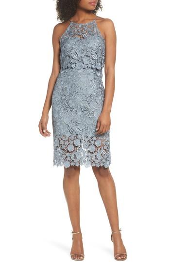 Women's Jenny Yoo Freya Lace Sheath Dress - Blue