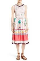Women's Kate Spade New York Embellished Print Cotton Fit & Flare Dress