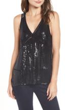 Women's Trouve Metallic Sequin Tank - Black