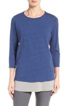 Women's Eileen Fisher Slubby Organic Cotton Jersey Top - Blue
