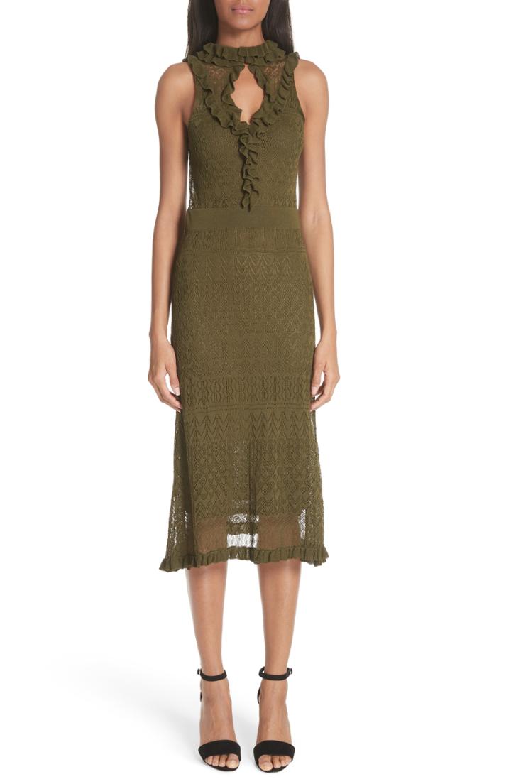 Women's Altuzarra Butterfield Ruffle Pointelle Knit Dress