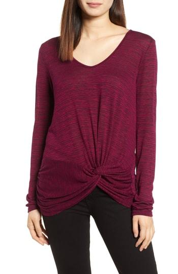 Women's Michael Stars Knot Hem Top, Size - Red