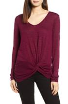 Women's Michael Stars Knot Hem Top, Size - Red
