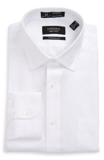 Men's Nordstrom Men's Shop Smartcare(tm) Traditional Fit Solid Dress Shirt .5 33 - White