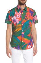 Men's Bonobos Premium Slim Fit Print Sport Shirt R - Pink