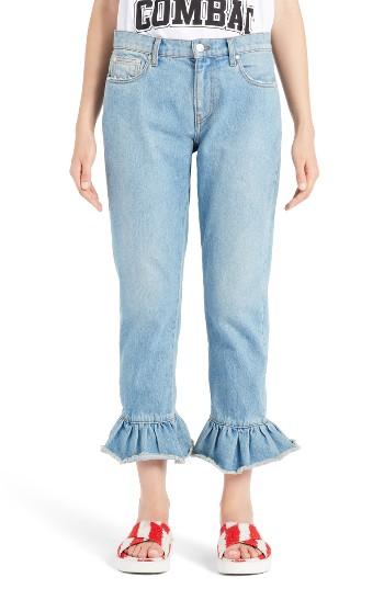 Women's Msgm Flare Cuff Crop Jeans