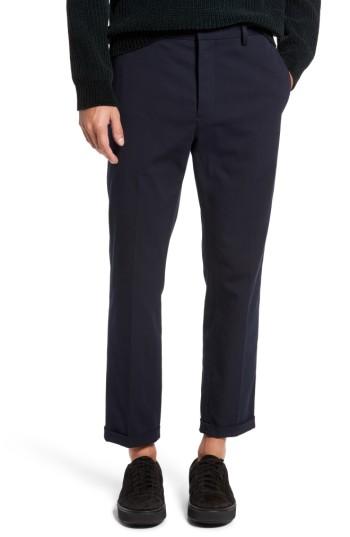Men's Vince Cropped Slim Fit Trousers - Blue