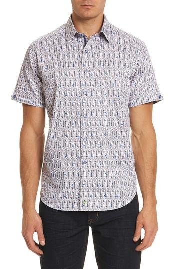 Men's Robert Graham Cuban Tres Classic Fit Print Sport Shirt - White